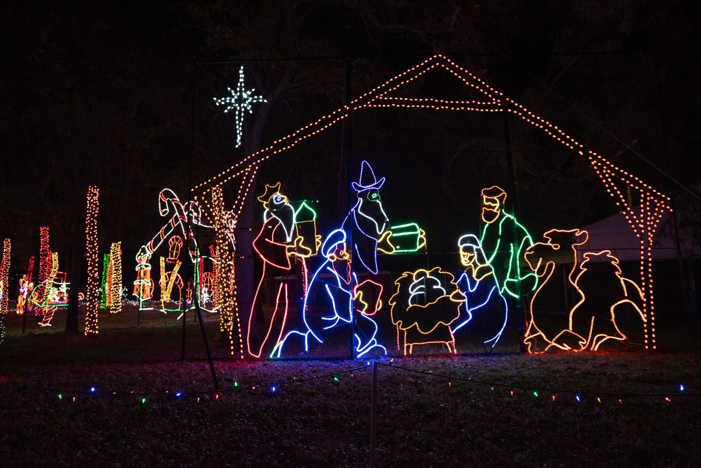 Prairie Lights drive-through holiday attraction has 4 million lights twinkling along a 2-mile path, plus a walk-through Holiday Village with activities.