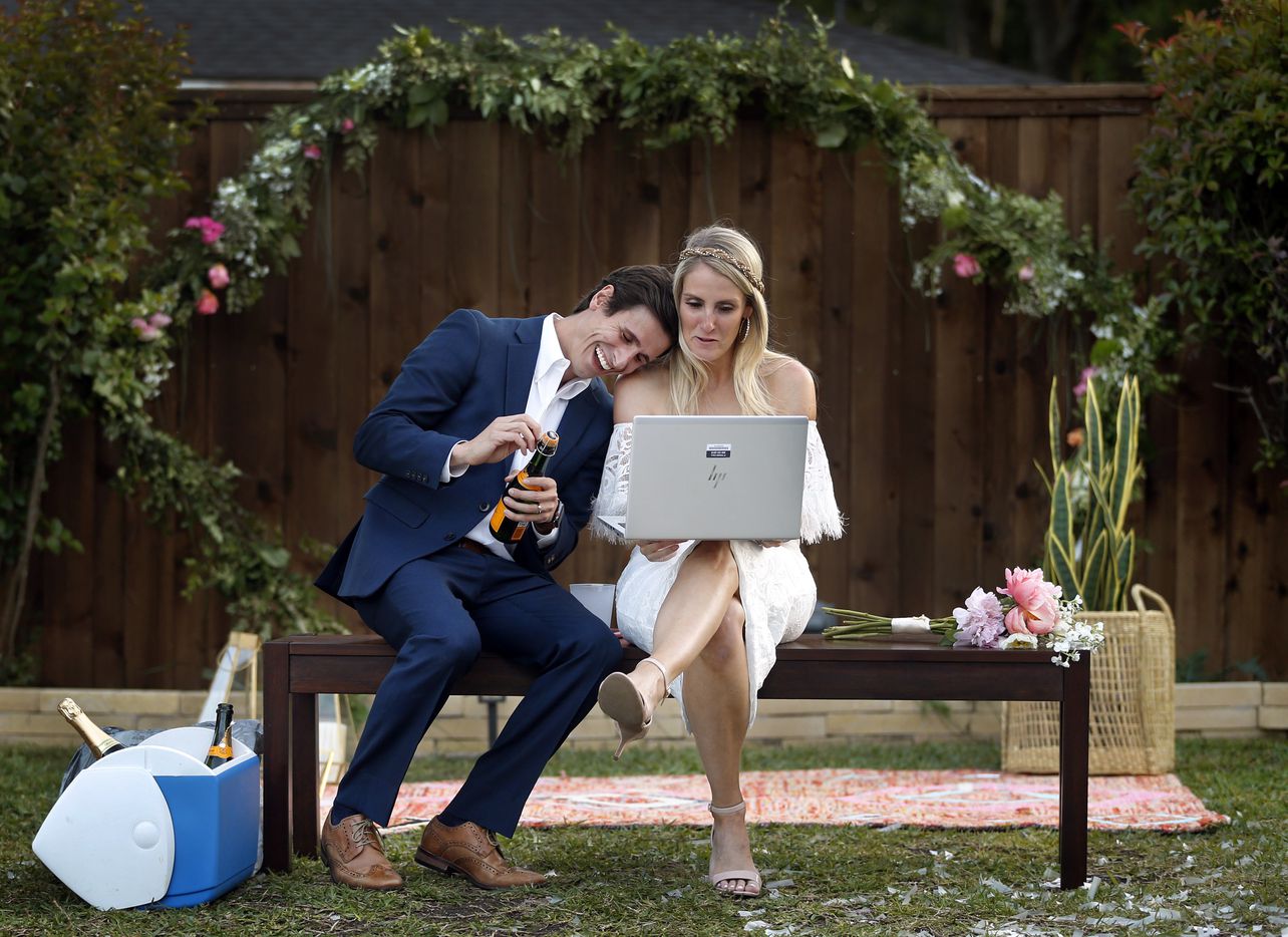 After their backyard wedding, Dana Striph and her husband Andrew Houshian joined their...