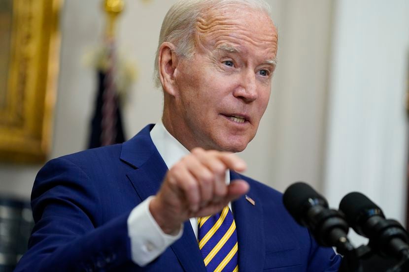 President Joe Biden announced student loan debt forgiveness in the Roosevelt Room of the...
