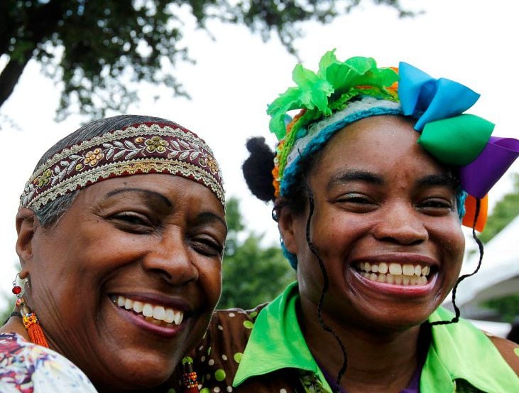 Sunflower Shakir, right, and her mother, Marlene Shakir, smile at the annual Juneteenth...