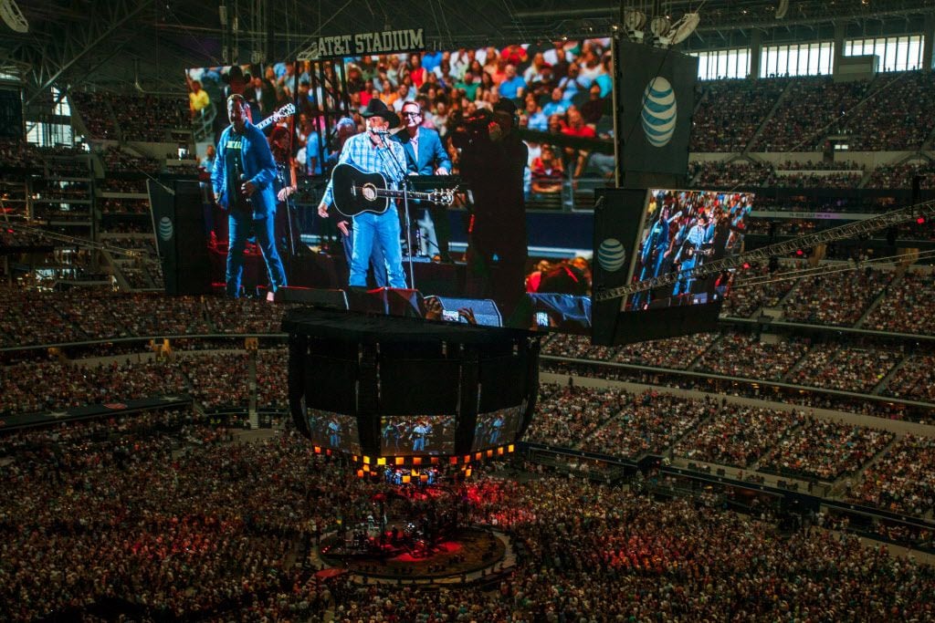 About 105,000 people packed in for the last concert of Strait's final tour, exceeding the...