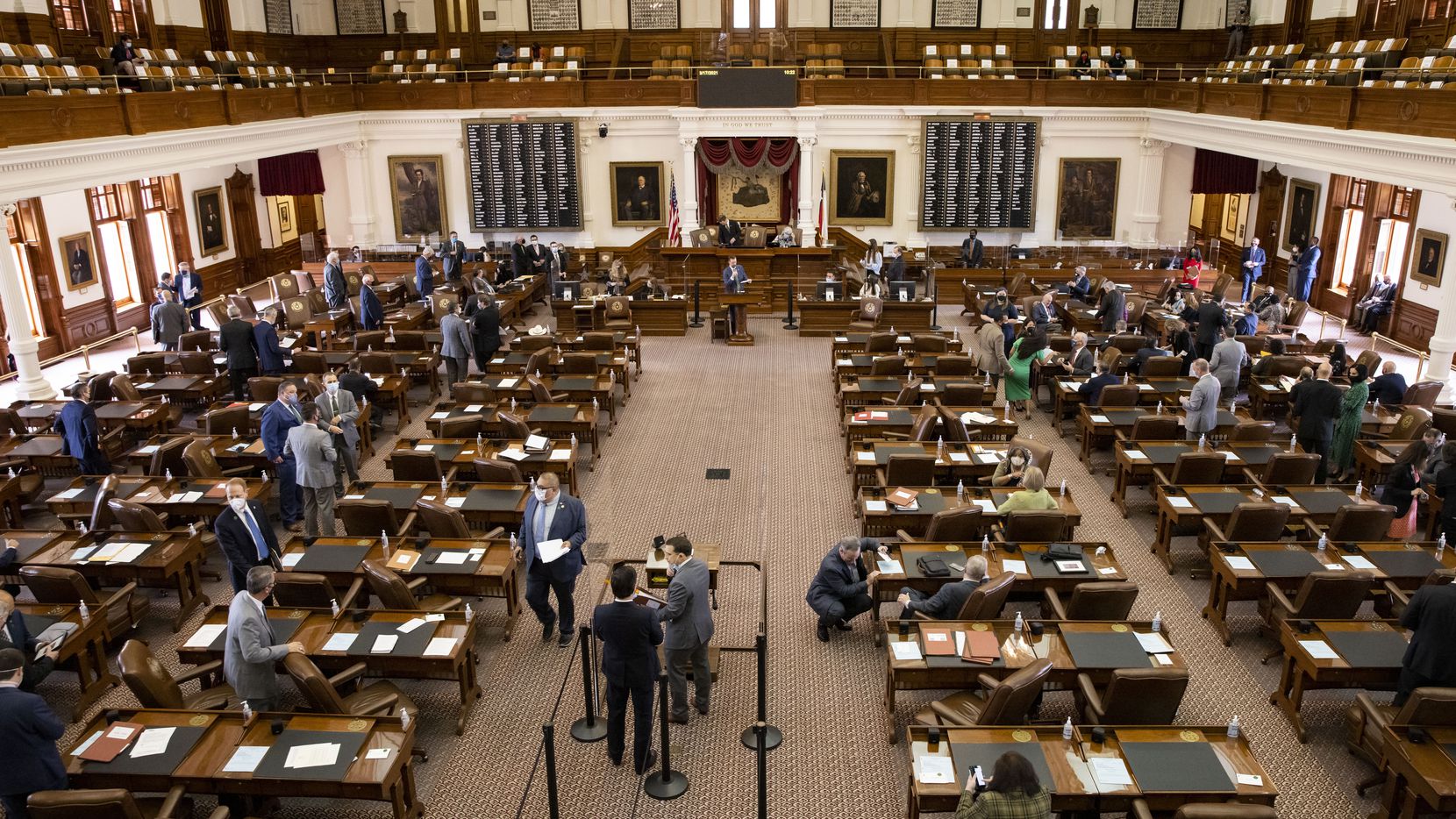 The House chamber in the Texas Capitol in Austin on Wednesday, March 17, 2021. (Juan...