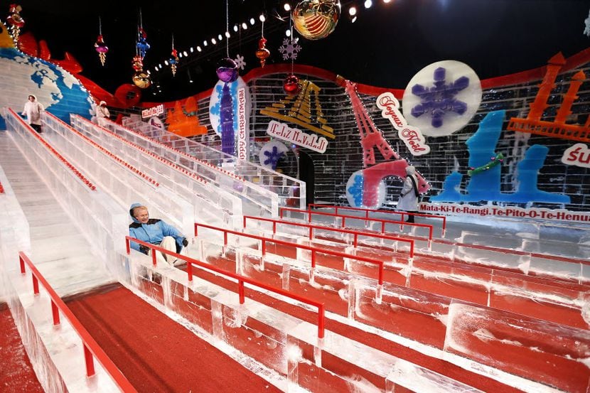 This year's ICE! exhibit at the Gaylord Texan will feature five two-story ice slides for...