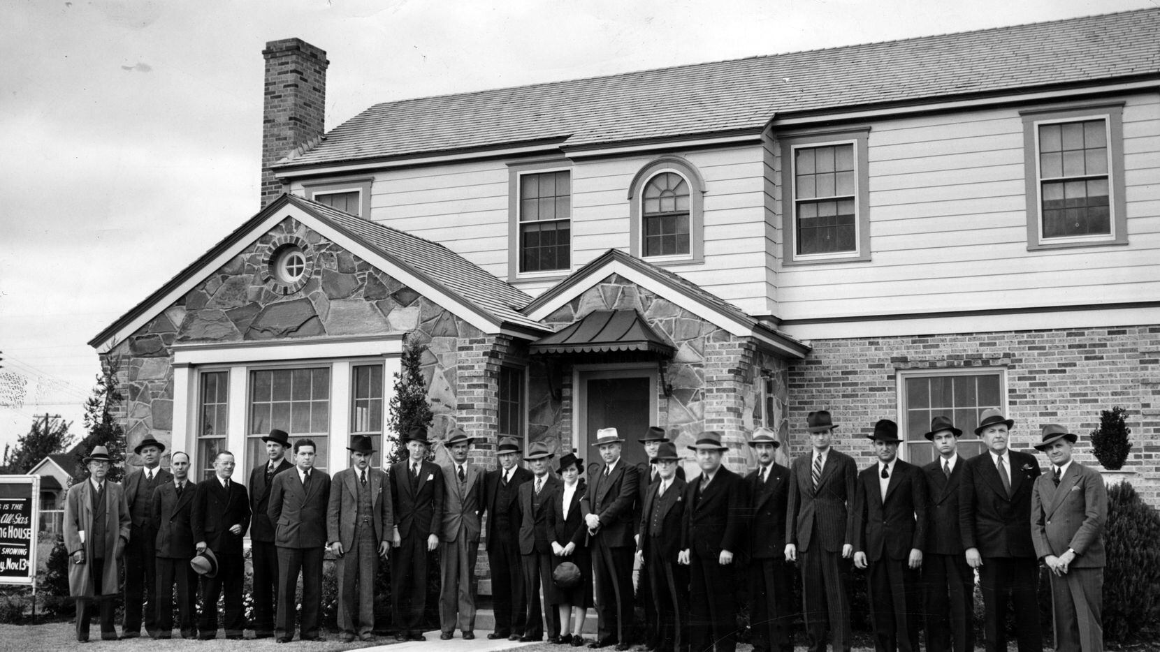 Businessmen of Dallas firms co-operating in the 1938 Wilshire District All-Gas Talking Home,...