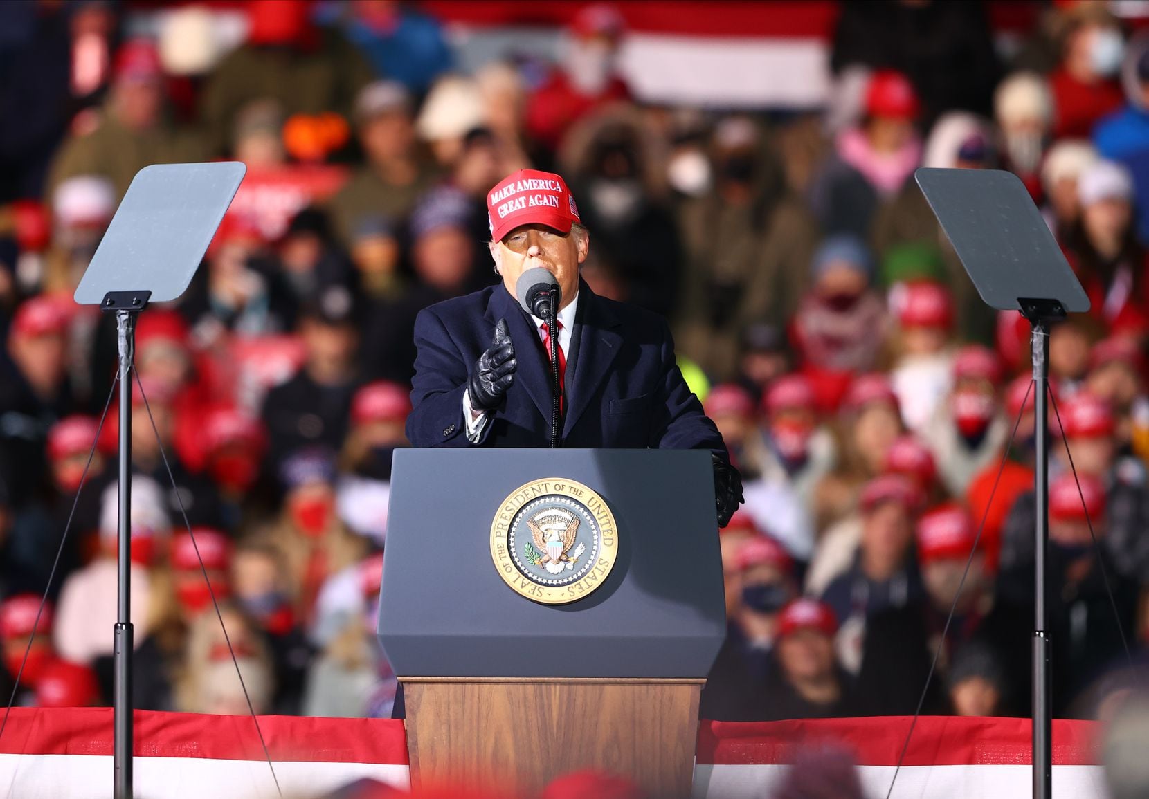 President Donald Trump Donald campaigns Nov. 2, 2020 in Traverse City, Mich.
