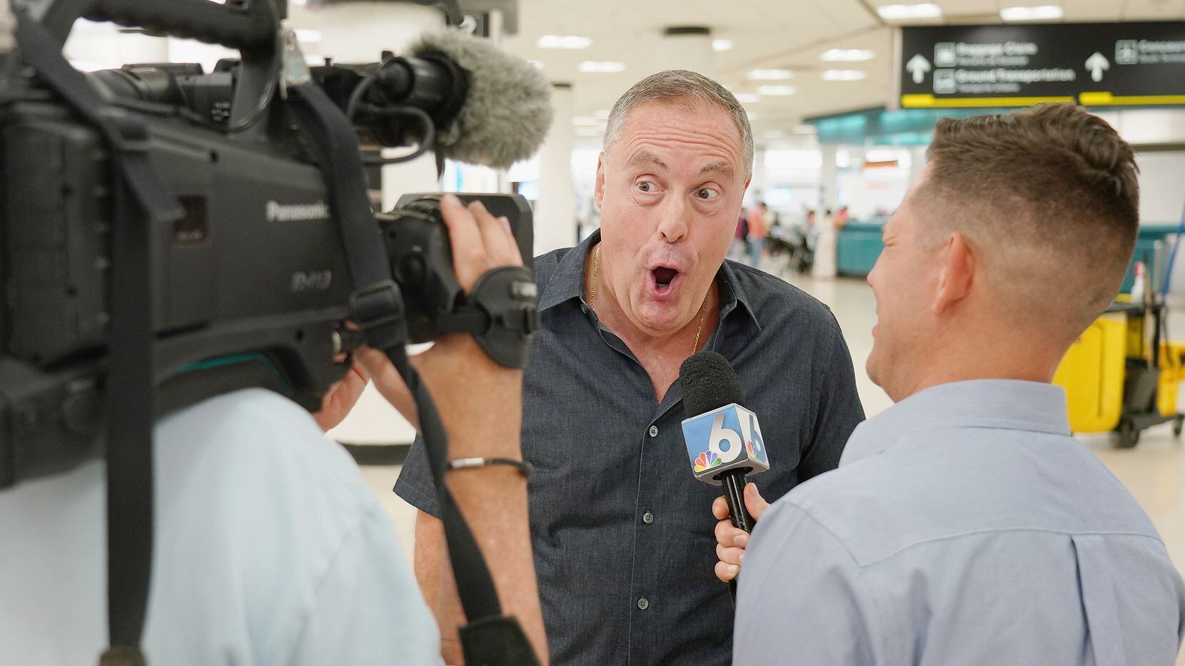 MIAMI, FL - JUNE 05:  Andres Cantor of Telemundo Deportes Commentary Team are seen at Miami International Airport during a World Cup Send-Off on June 5, 2018 in Miami, Florida.