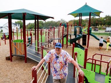 Dale Hansen checks out the new special needs playground situated at his old ranch in Keller.