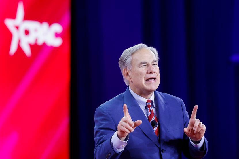 Texas Governor Greg Abbott speaks during the day one of the Conservative Political Action...