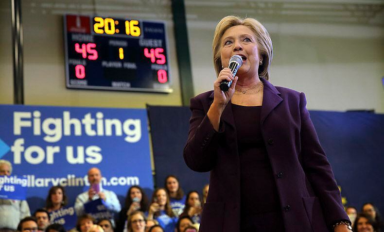 Hillary Clinton speaks at a campaign event Tuesday at Nashua Community College in Nashua,...