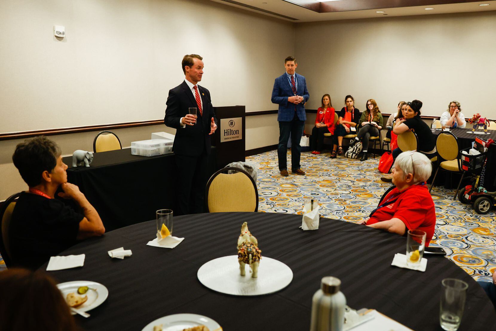 Dade Phelan, speaker of the Texas House of Representatives, addressed the audience during a...