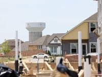 Homes under construction in Iron Horse Village on Wednesday, May 11, 2022 in Mesquite, Texas.