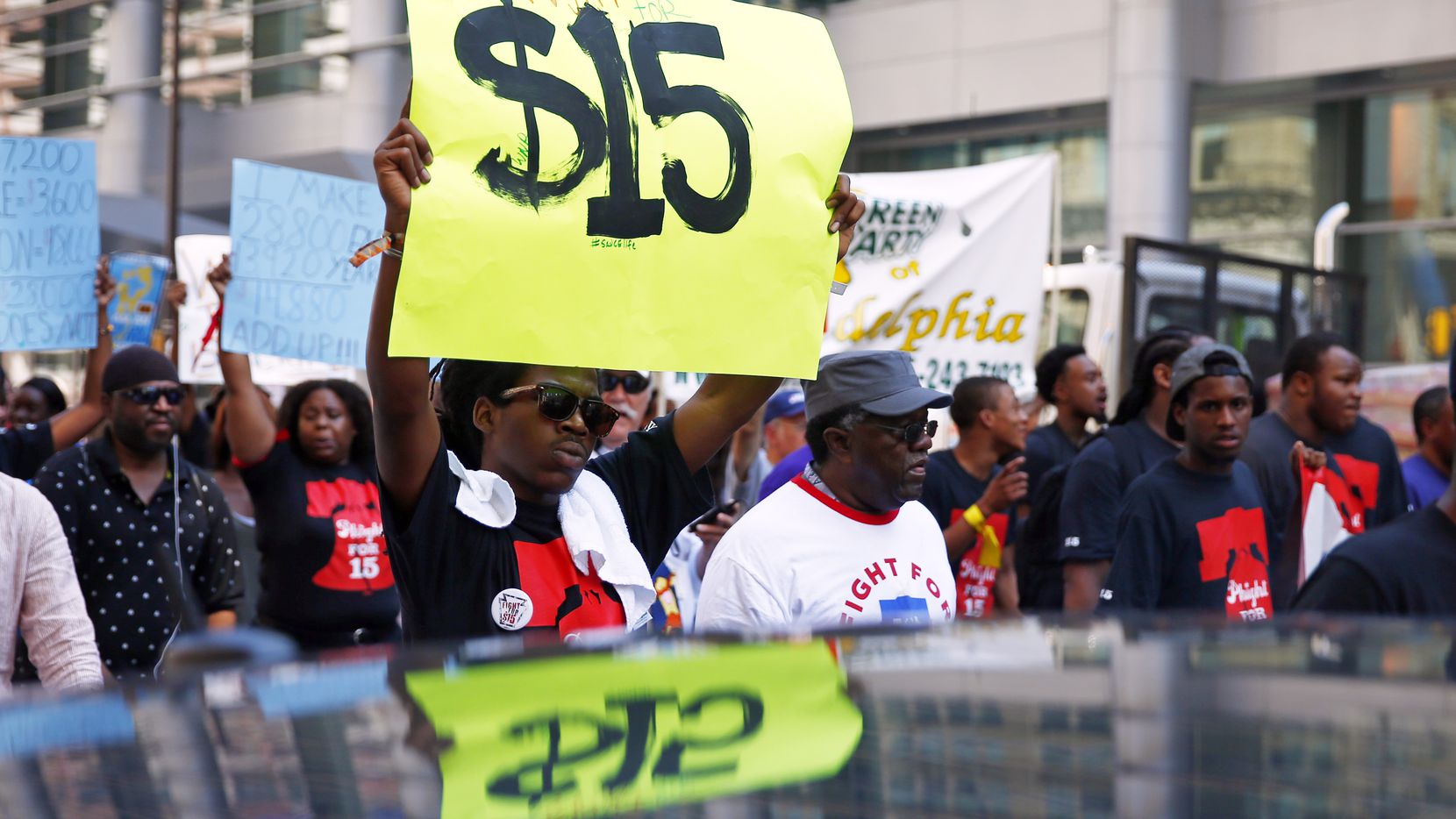 The "Fight for $15" movement, captured in this 2014 file photo from Philadelphia, has helped...
