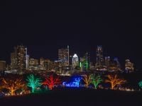 Austin's skyline is the backdrop for a segment of the city's annual Trail of Lights.
