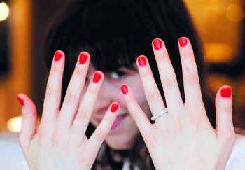  Caroline Sydney's chip-and-scratch-free nails, just after gel application 