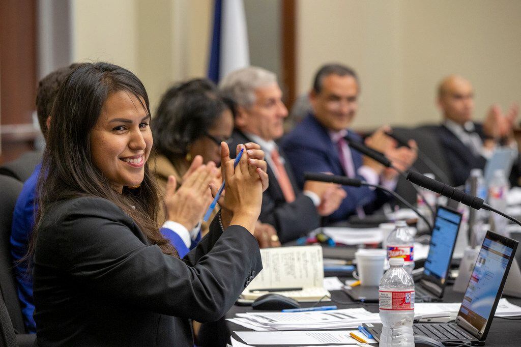 Dallas ISD Karla Garcia, pictured here at a 2019 board meeting, said she would not contest...