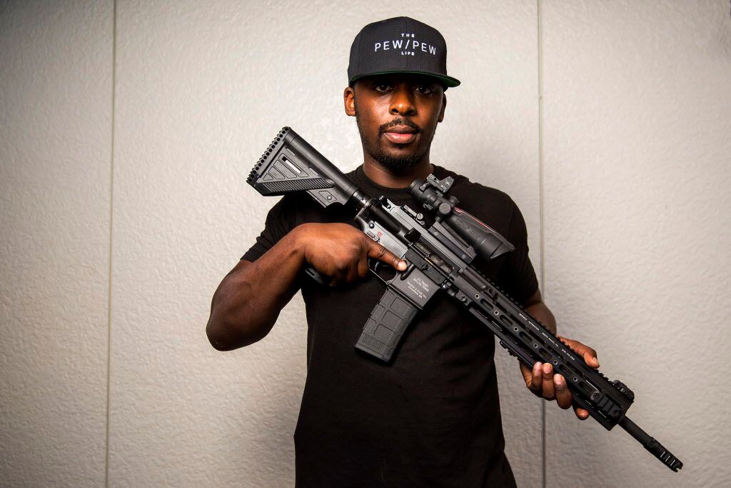 Colion Noir photographed with his (AR-15-style) Heckler & Koch MR 556 A1 rifle. (Smiley N....