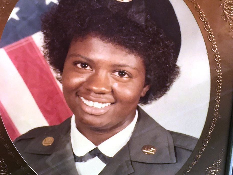 Antoinette Brown, the victim of dog mauling in South Dallas, shown in military uniform about 30 years ago. 