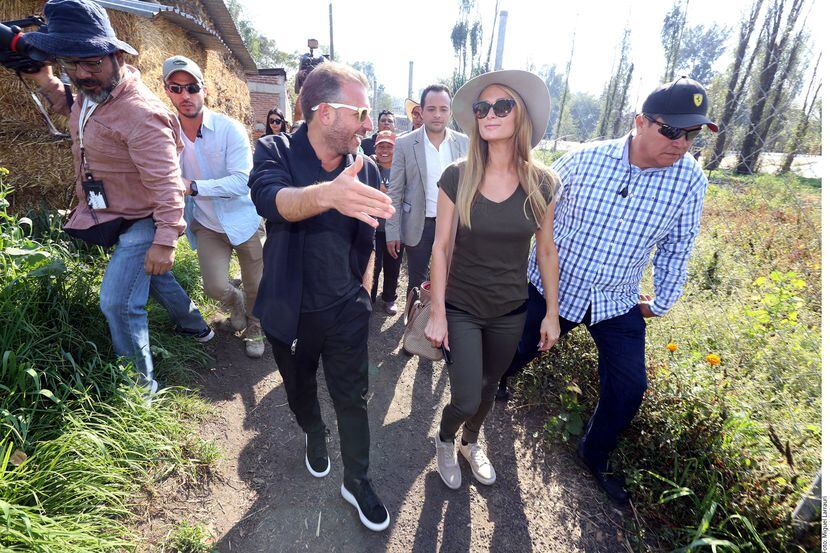 Paris Hilton estuvo en México para ayudar a damnificados. Foto AGENCIA REFORMA

