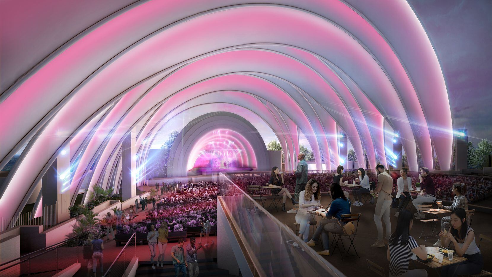 Rendering of the proposed expansion of the Fair Park Band Shell by Overland Partners....