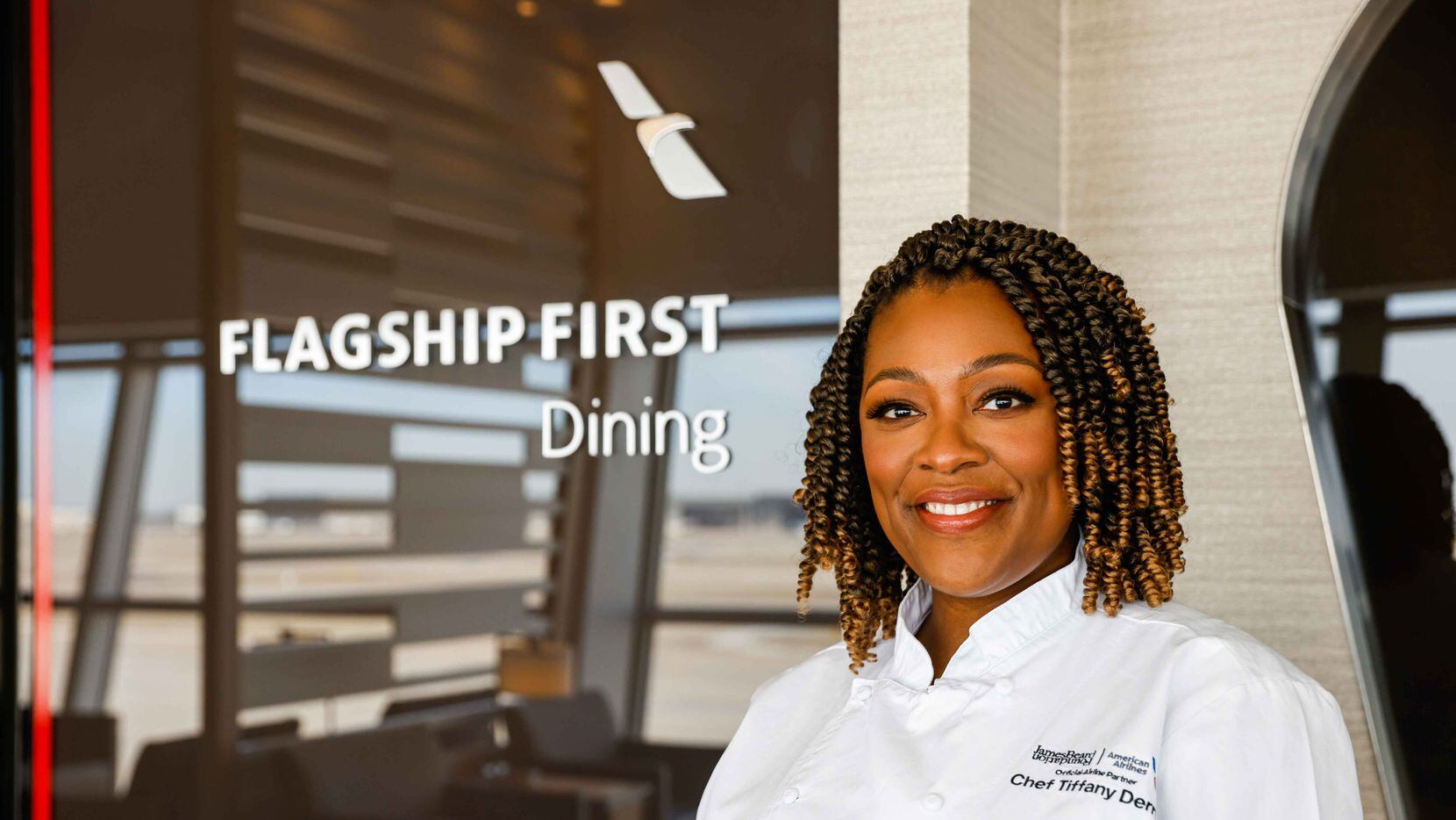 Chef Tiffany Derry at the Flagship First Dining restaurant at American Airlines' Flagship...