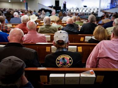 A full church listens as Jimmy Meeks speaks during a  church safety seminar at North Pointe...