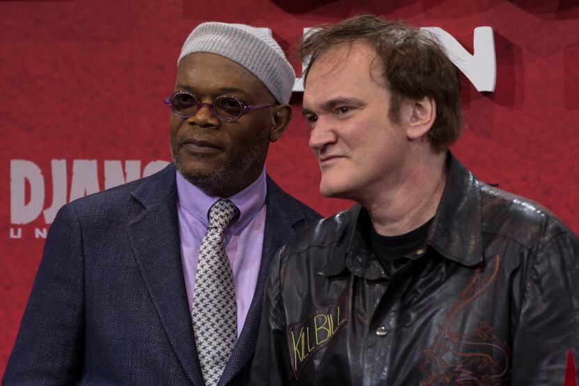 Samuel L. Jackson (izquierda) y Quentin Tarantino llegando al estreno de la cinta "Django...