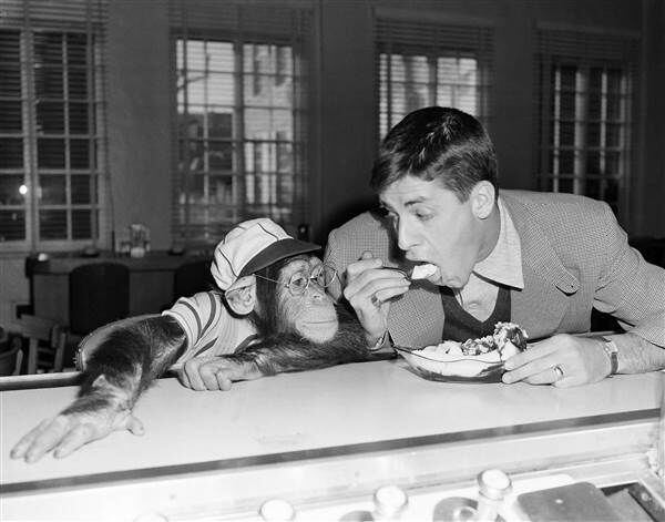 Jerry Lewis en 1950. El comediante murió el domingo. Tenía 91 años. Foto de archivo de AP

