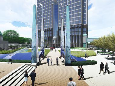 A new plaza area at the Chase Tower will include a restaurant and motor valet area at the...
