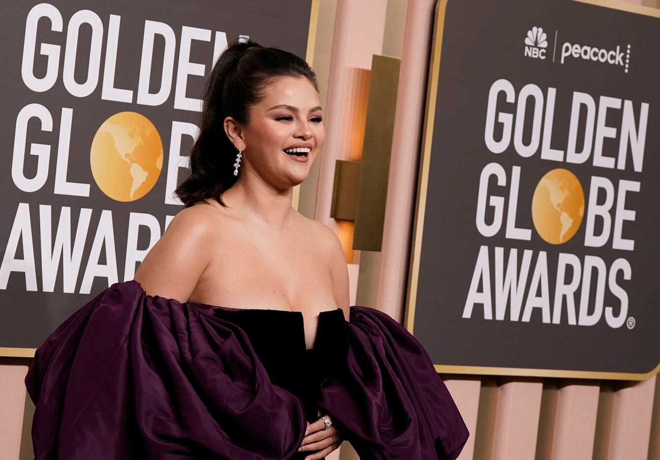 Selena Gomez arrives at the 80th Annual Golden Globe Awards at the Beverly Hilton...