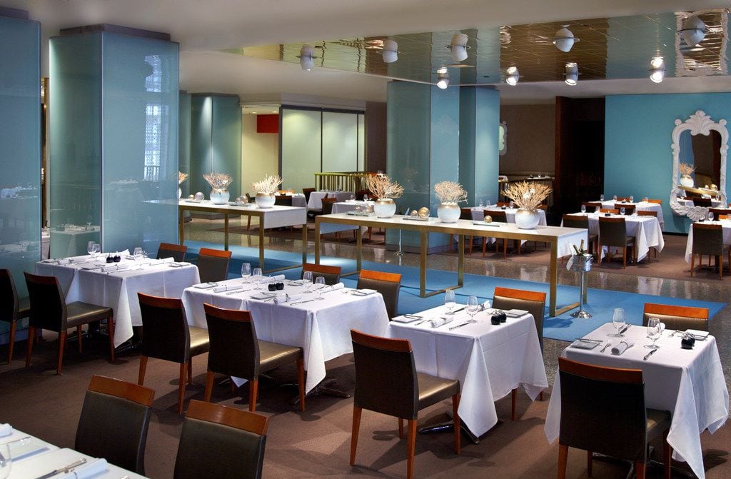 Before and after: The Zodiac Room restaurant on the 6th floor of the Neiman Marcus store in...