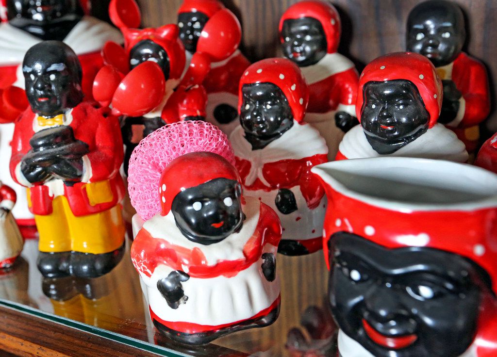 House's collection of African-American memorabilia includes dozes of Mammy figurines. 