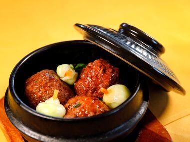 Jumbo braised meatballs with vegetables at Fortune House (Tom Fox/Staff Photographer)