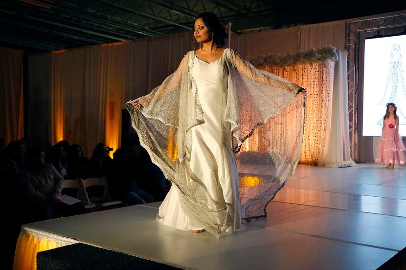 A runway fashion show at the Dallas Bridal Show