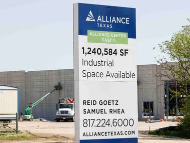 The Alliance Center East 1 building is under construction on the east side of I-35W in North...