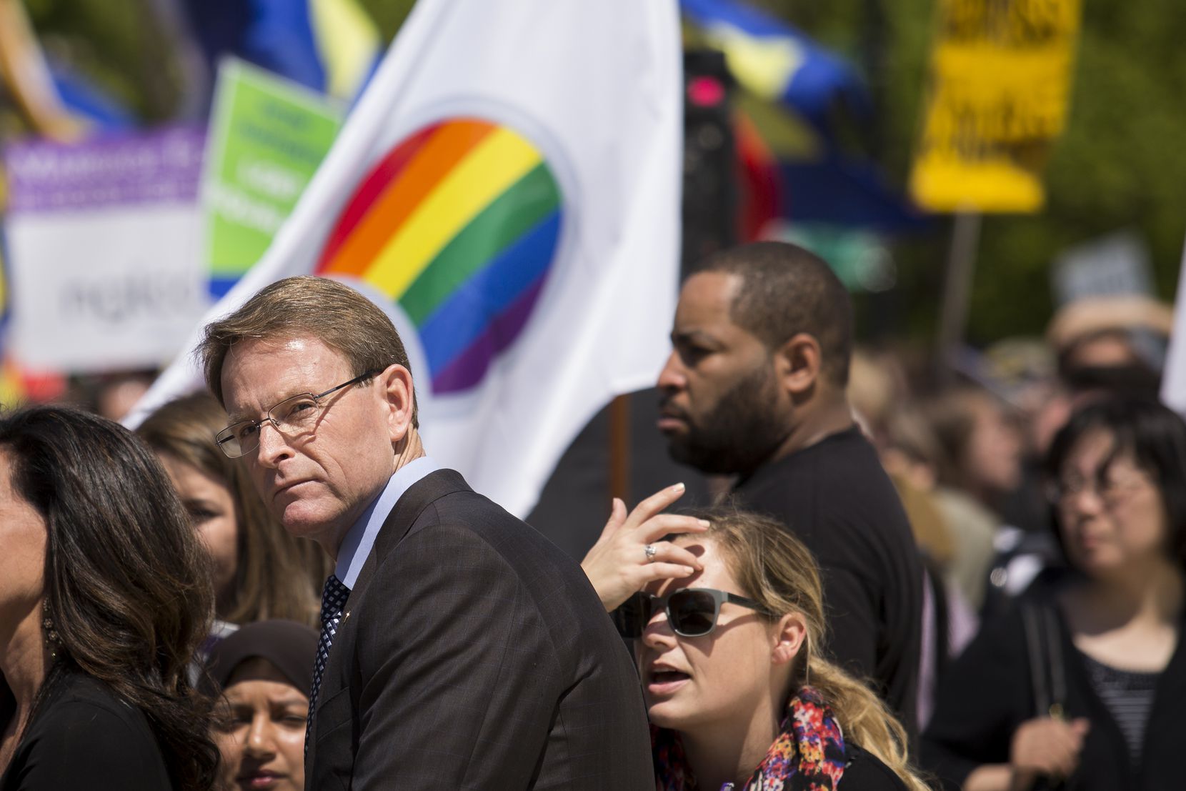 Tony Perkins, President of the Family Research Council, waits to speak near the Supreme...
