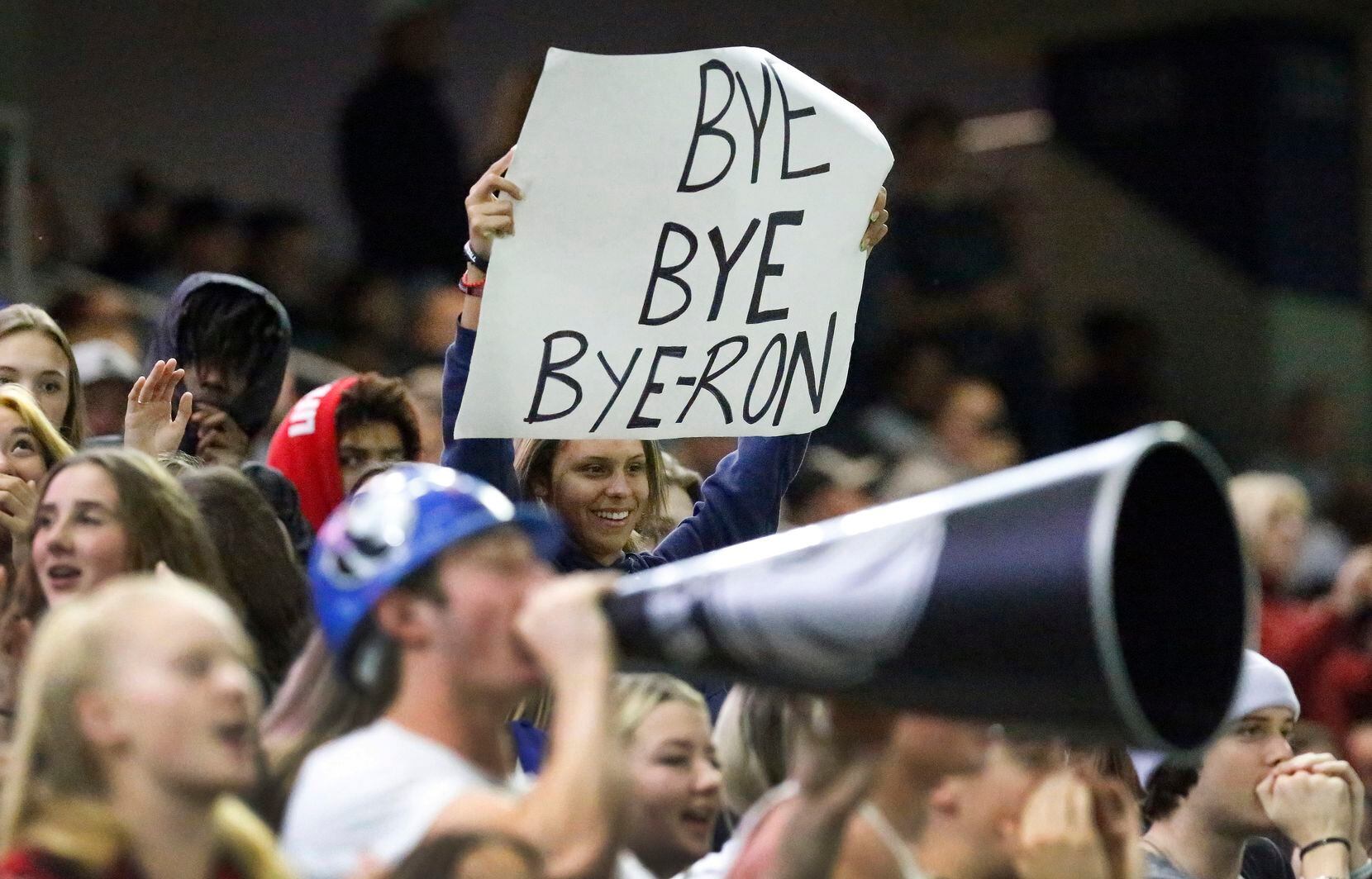 The Guyer High School student section was cheering their team to victory during the second...