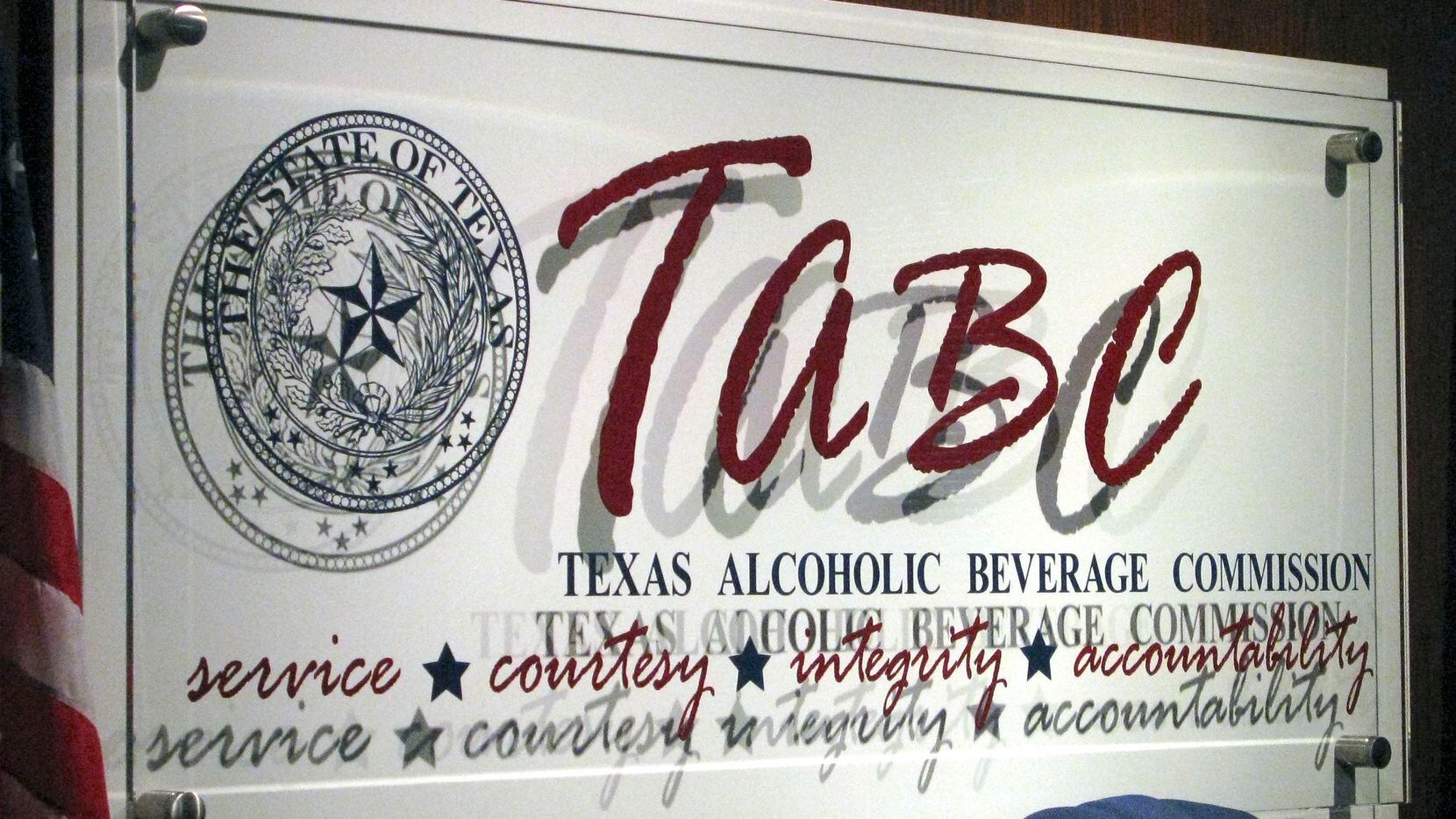 In this Monday, Sept. 21, 2009 photo, the logo of the Texas Alcoholic Beverage Commission is...