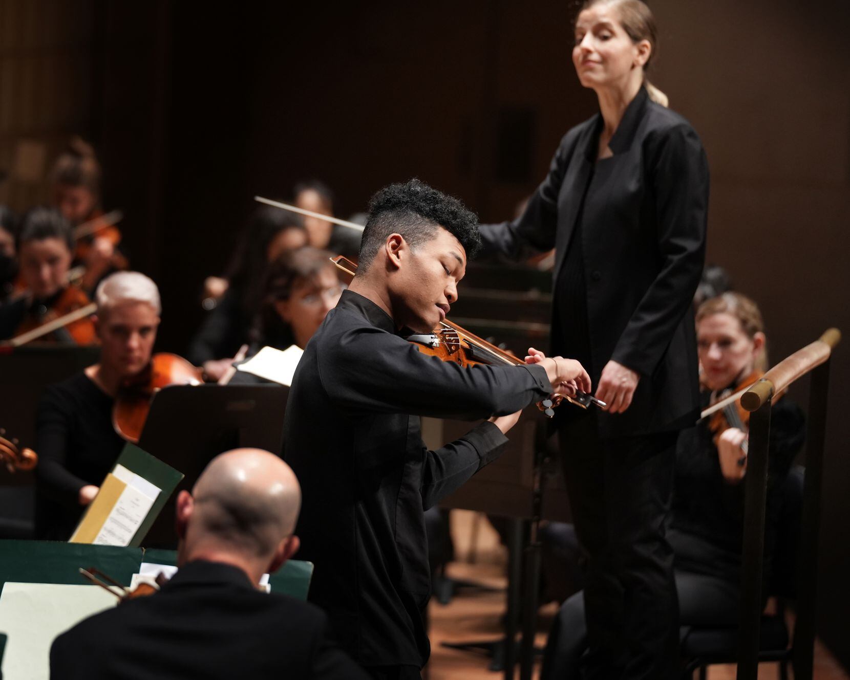 Violinist Randall Goosby performs with the Dallas Symphony Orchestra at the Meyerson...