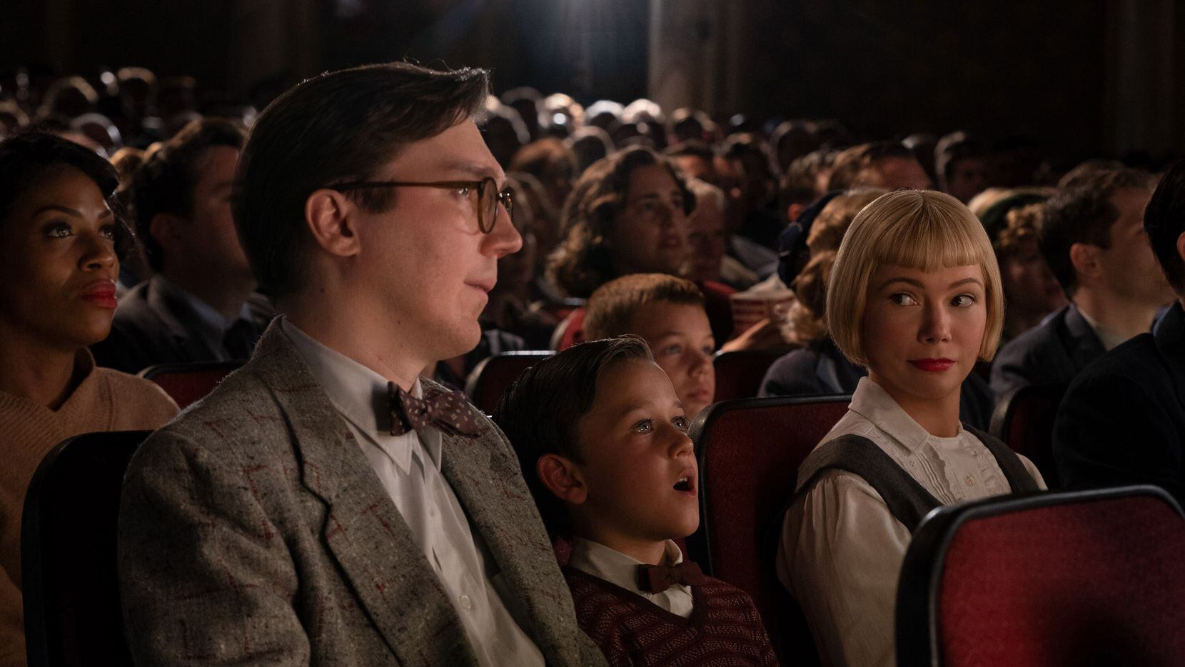 Paul Dano (from left), Mateo Zoryon Francis-DeFord and Michelle Williams star in "The...