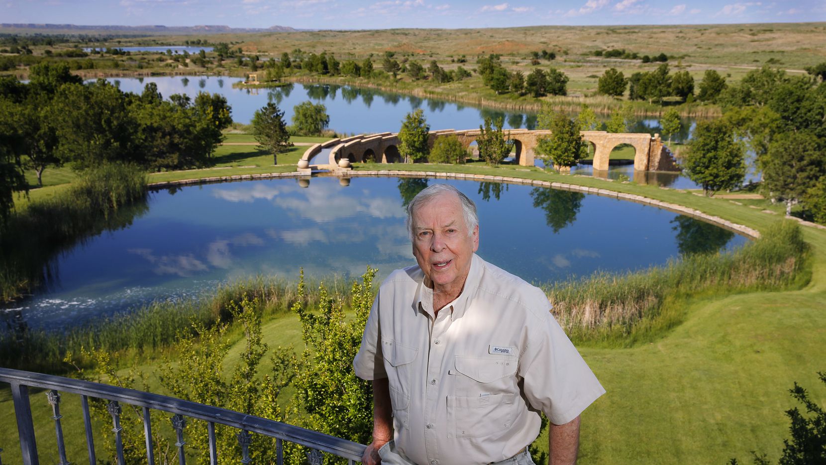 Oil tycoon T. Boone Pickens, as photographed in 2017 at his Mesa Vista Ranch in the...