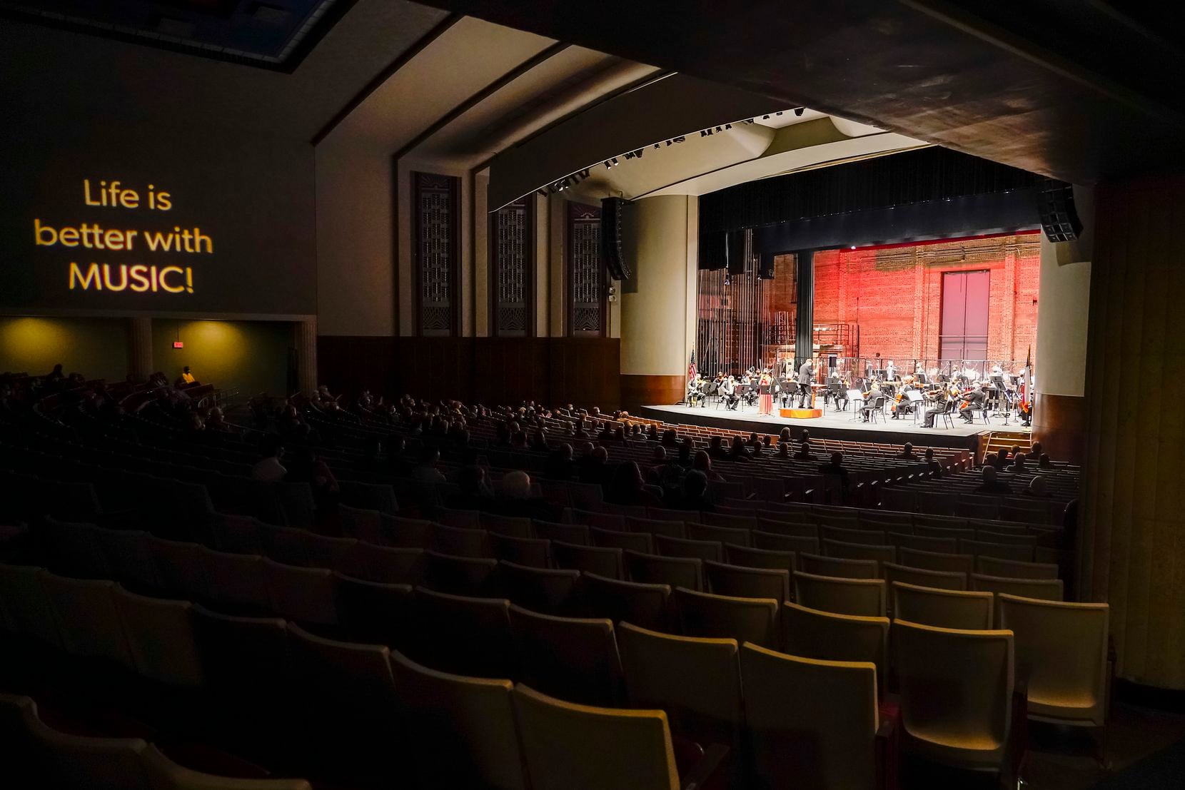 Violin soloist Karen Gomyo performs with guest conductor Brett Mitchell and the Fort Worth Symphony in concert at the Will Rogers Auditorium in Oct. 2020, in Fort Worth. 