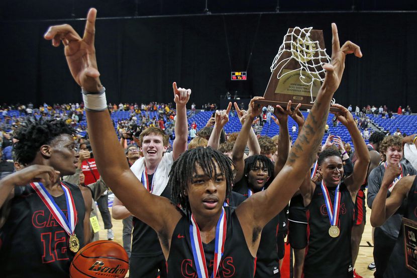 Lake Highlands celebrates with their trophy. Lake Highlands defeated Beaumont United in the...