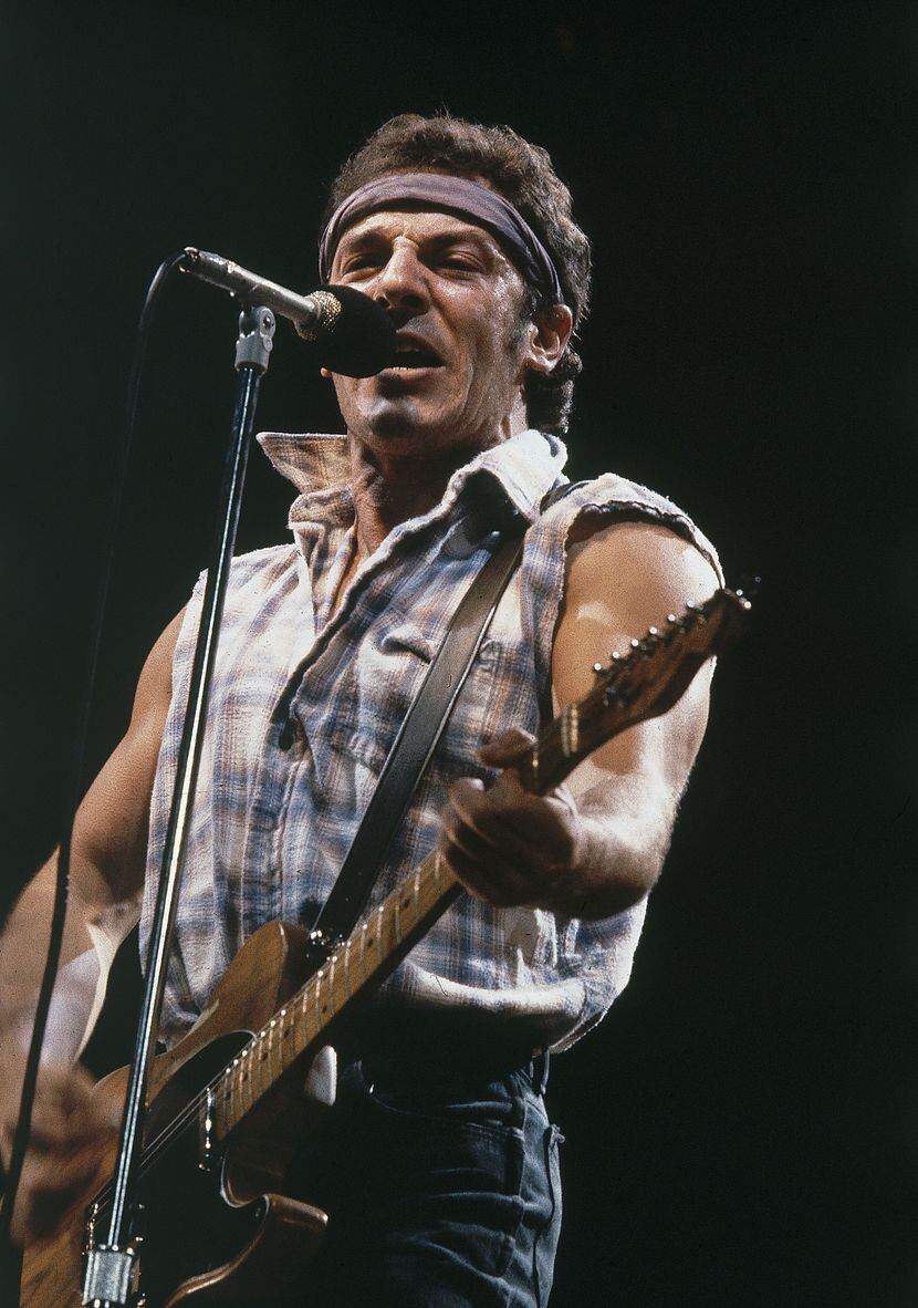 Bruce Springsteen performs during an August 1984 concert in the Meadowlands in New Jersey.