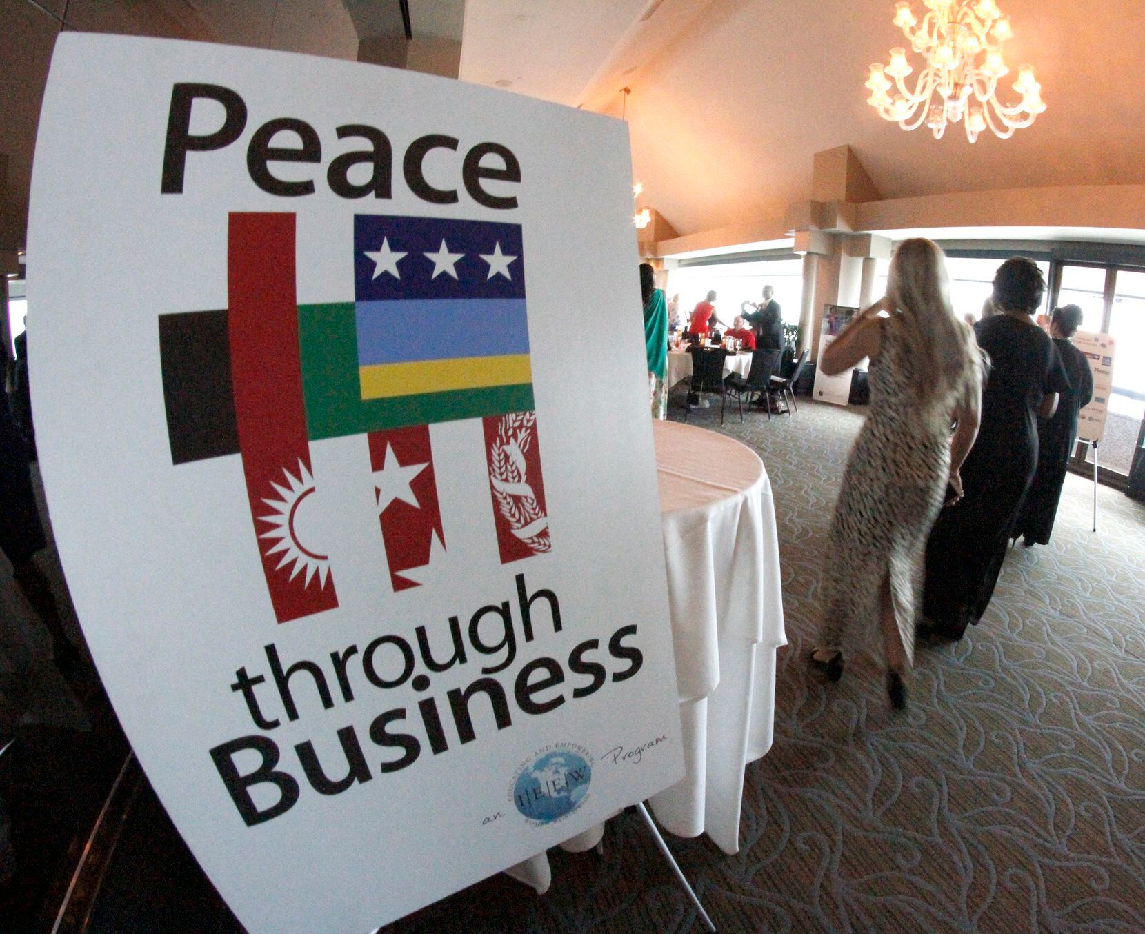 Honorees and their guests attended graduation ceremonies for attendees of the Peace Through Business entrepreneurial boot camp in Irving in 2018. 