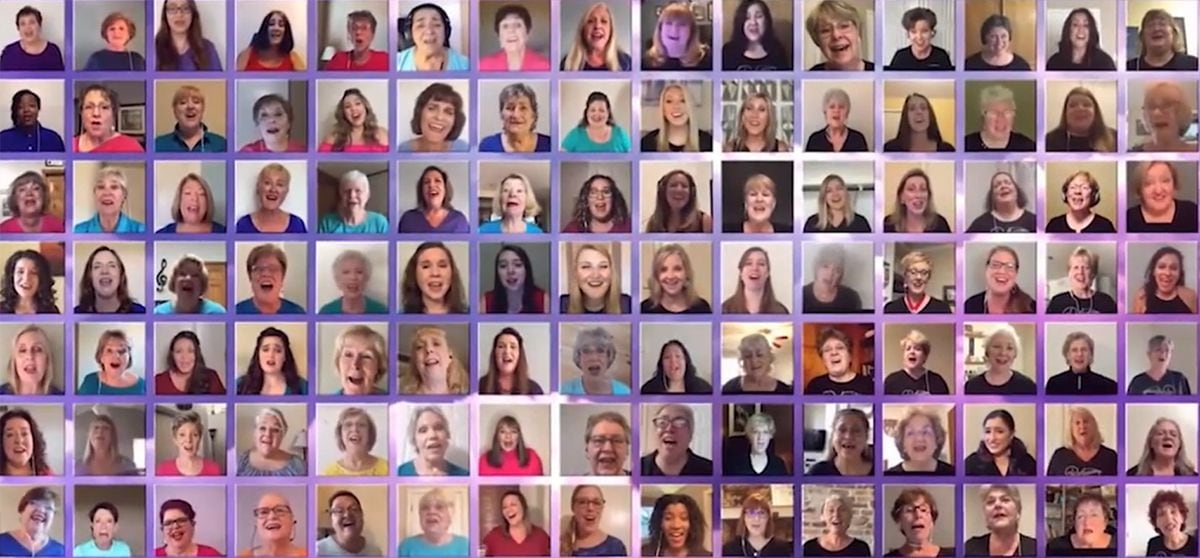 Members of the female barbershop Rich-Tone Chorus in Richardson have taken their act online...