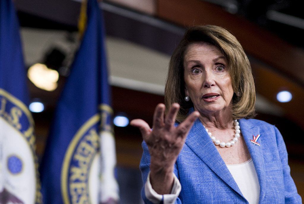 House Minority leader Nancy Pelosi, holds her weekly on camera press conference in the...