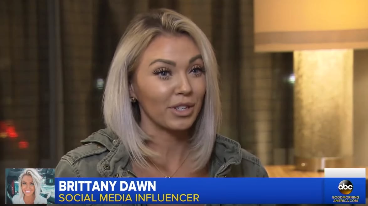 Screenshot from Brittany Dawn's appearance on ABC's Good Morning America in 2019.