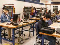 Spruce Early College High School students during a class to get and associate's degree in...