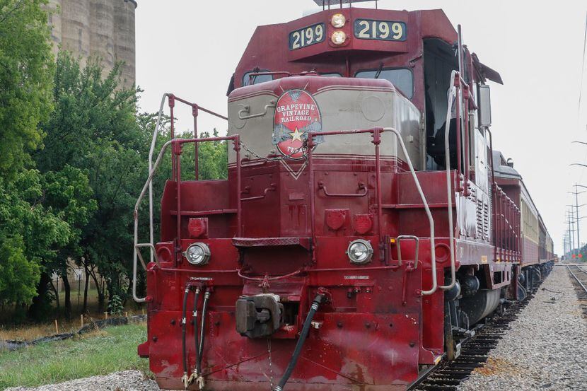 The Grapevine Vintage Railroad prepares to depart downtown Grapevine.