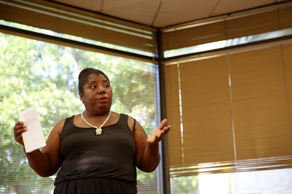 Doreatha Davis speaks during an event she organized called "How to Properly Interact when...